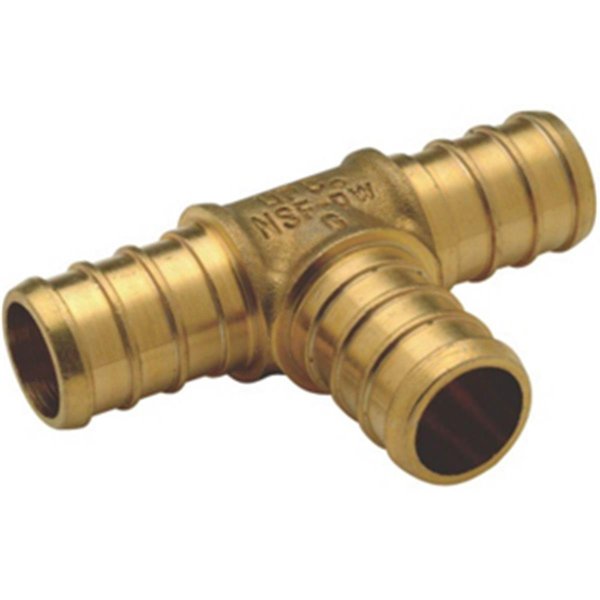 House APXT12 Fitting PEX 0.5 in. Tee Brass HO446524